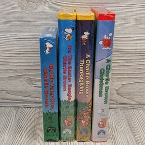 Lot of 4 VHS Paramount Peanuts Charlie Brown Holiday Snoopy Specials Easter New
